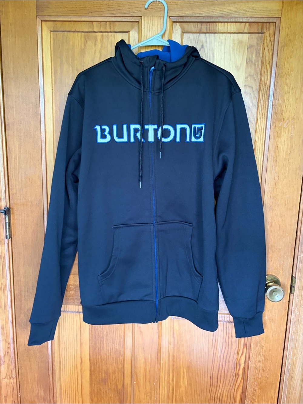 Burton Black Hoodie Jacket with Blue Logo